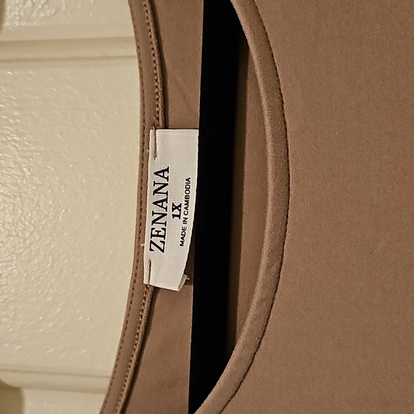 Zenana Taupe Blouse Size 1x - Picture 5 of 9
